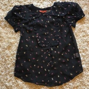 ModCloth Sheer Button Down Ruffle Top
